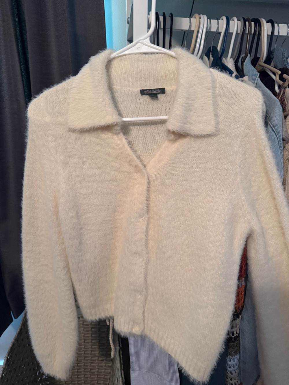 wild fable Cream Fuzzy Knit Cardigan